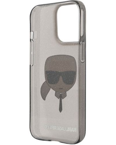 Калъф Karl Lagerfeld - Glitter Karl Head, iPhone 13 Pro Max, черен - 5
